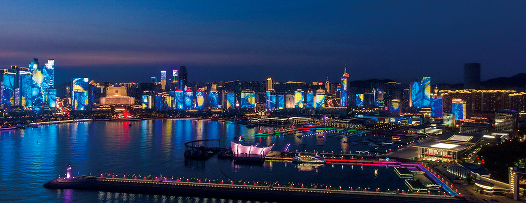 青岛奥帆中心夜景提升